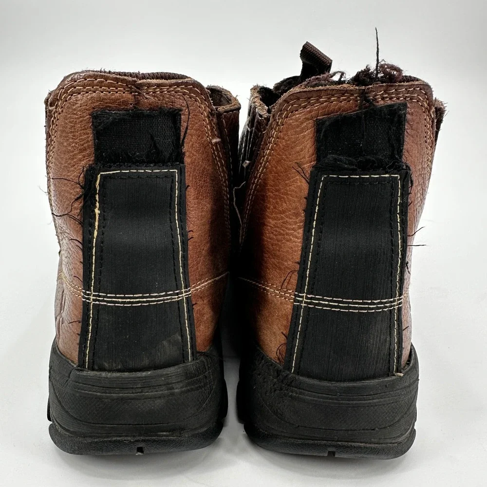 Iron Age‎ Mens Brown Leather Slip On Work Boots Metatarsal Guard Workwear Safety